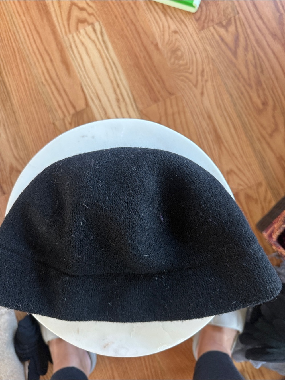 Black Wool Blend Bucket Hat - August